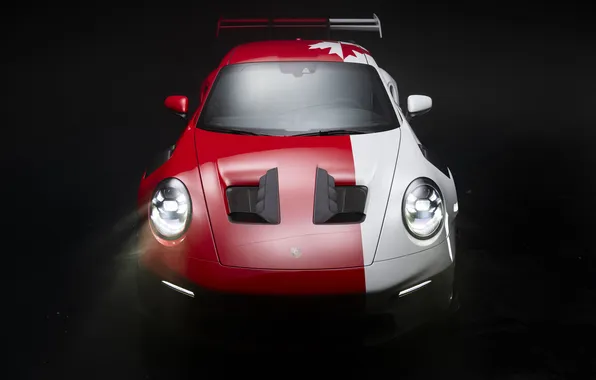 Porsche, суперкар, черный фон, supercar, Canada, вид спереди, единственный экземпляр, 2024