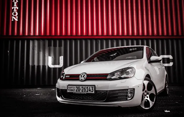 Картинка Volkswagen, White, Golf, GTI