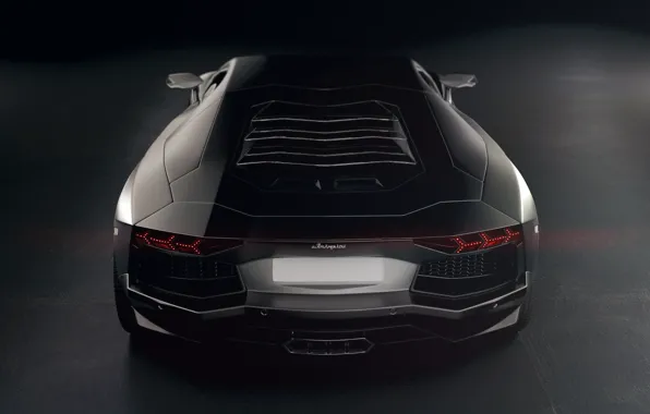 Картинка Lamborghini, Light, Power, Black, LP700-4, Aventador, View, Supercar