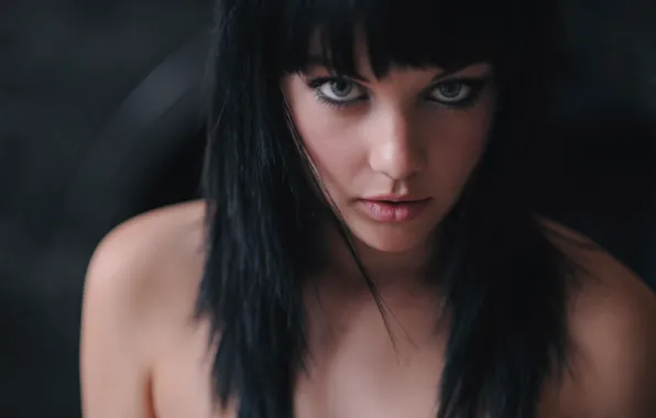 Girl, eyes, nude, brunette, mellisa clarke