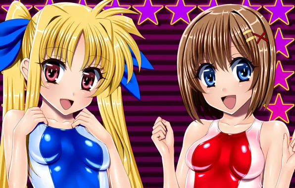 Sexy, long hair, girls, brown hair, boobs, anime, blue eyes, beautiful