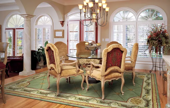 Classic, rug, dining room, area