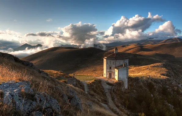 Небо, Горы, Церковь, Камни