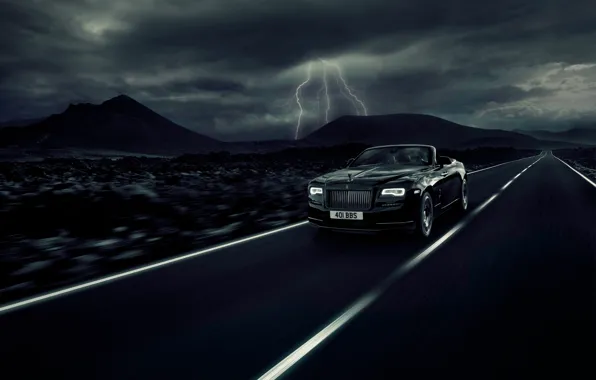 Car, Rolls Royce, asphalt, fast, Rolls Royce Dawn Black Badge