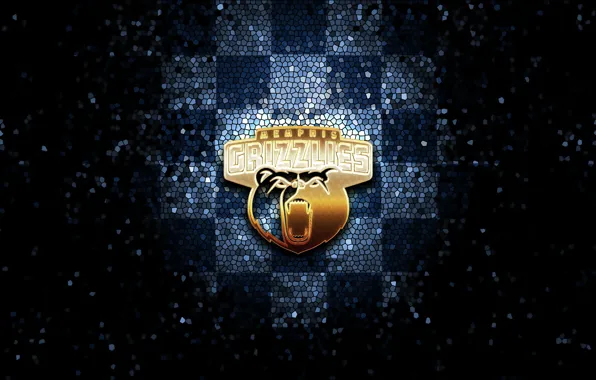 Wallpaper, sport, logo, basketball, NBA, Memphis Grizzlies, glitter, checkered