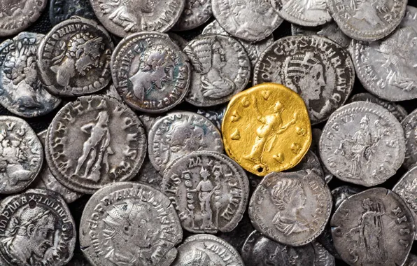 Metal, money, old coins