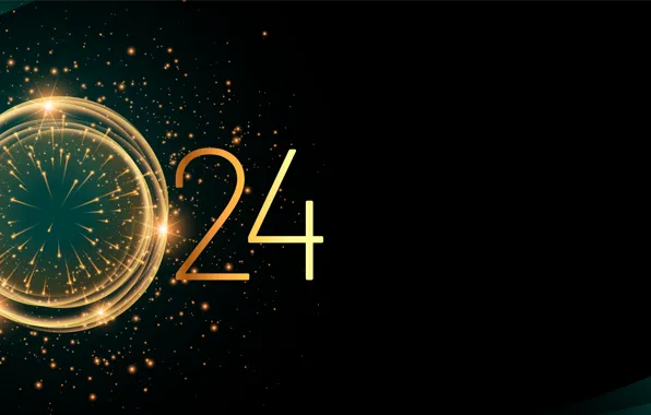Цифры, Новый год, дата, композиция, 2024, Новый 2024 год