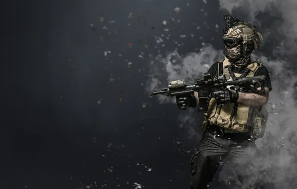 Soldiers, weapons, ammunition