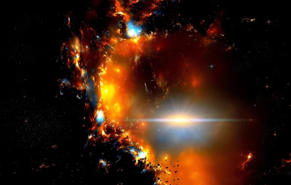 Dark, Stars, Space, Galaxy, Side, Meteorites
