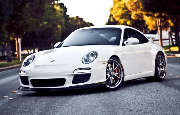 Белый, 911, Porsche, GT3