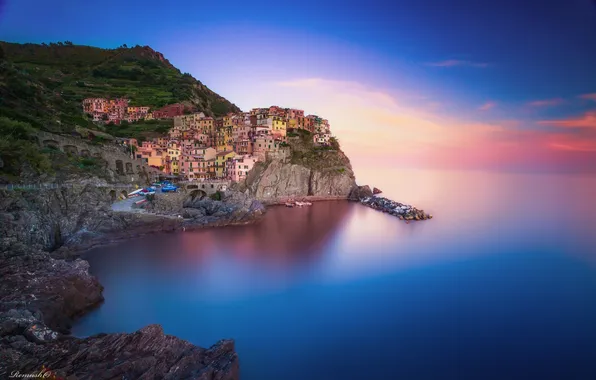 Город, дома, Италия, Italy, Manarola, Манарола, Cinque Terre, Специя