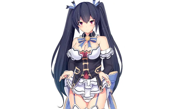 Girl, sexy, lingerie, pantsu, cleavage, blouse, panties, thighhighs