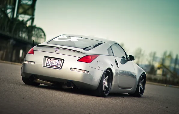 Серебристый, Nissan, ниссан, 350Z, задняя часть, silvery
