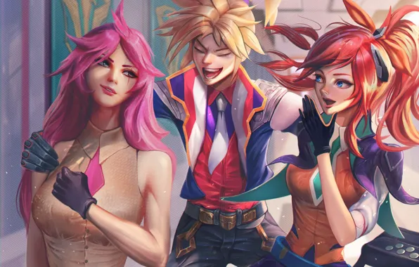 Lux, Katarina, Fan Art, League Of Legends, Ezreal