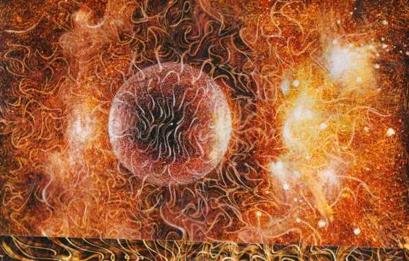 Картинка солнце, огонь, лава, Денис Сухоносов, относительный реализм