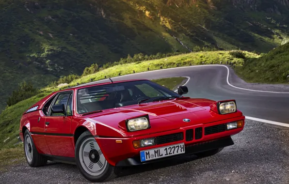 Картинка красный, фары, BMW, BMW M1, E26, M1