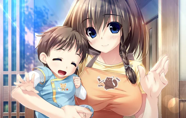 Kawaii, girl, game, anime, blue eyes, beautiful, pretty, baby