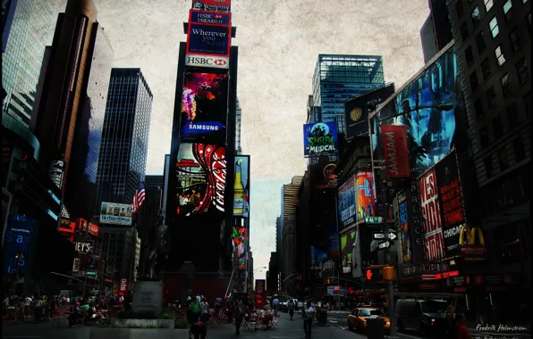 Картинка город, нью-йорк, сша, times square
