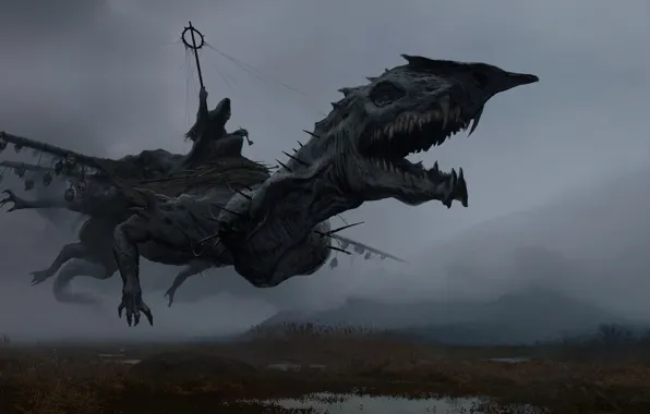 Horror, fog, darkness, dark fantasy, Artem Demura, Shitpack