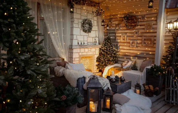 Гирлянды, Украшения, Праздник, Ёлка, Holiday, Christmas Tree, Decorations, Garlands