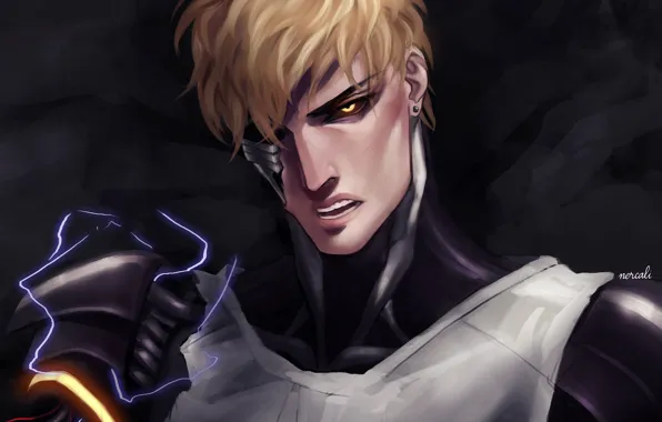 Взгляд, аниме, арт, парень, One Punch Man, Генос