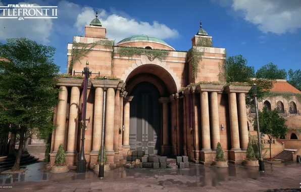Небо, здания, лужи, архитектура, Star Wars Battlefront