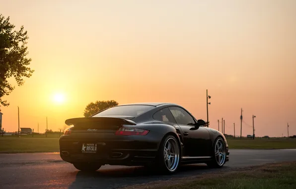 Солнце, чёрный, 911, 997, Porsche, порше, black, блик