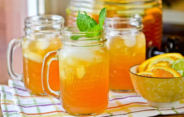 Картинка напиток, цитрусы, мята, лимонад
