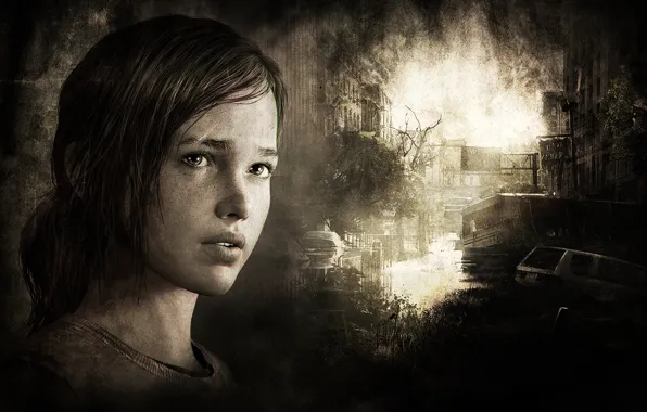 Картинка грусть, темнота, серый, мрак, игра, герои, PS3, The Last of Us