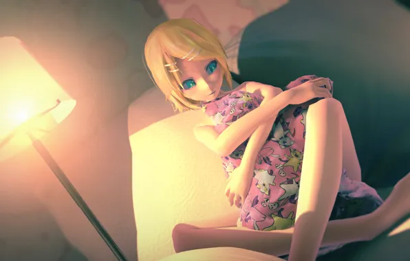 Девушка, vocaloid, Kagamine Rin, вокалоид