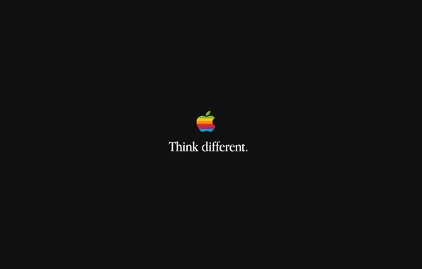 Картинка apple, яблоко, минимализм, логотип, minimalism, think, brand, эпл