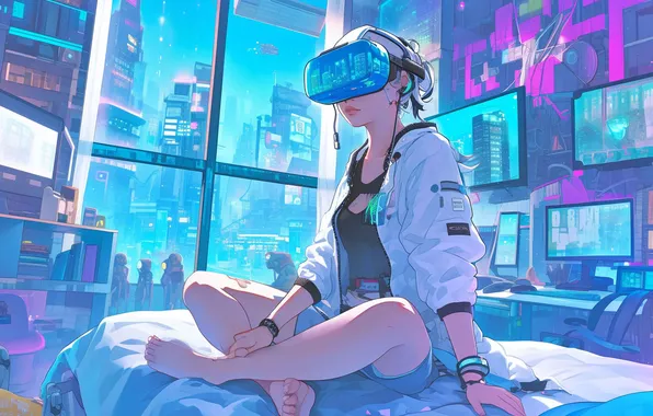 Картинка character, anime, glasses, reality, meta, virtual, using