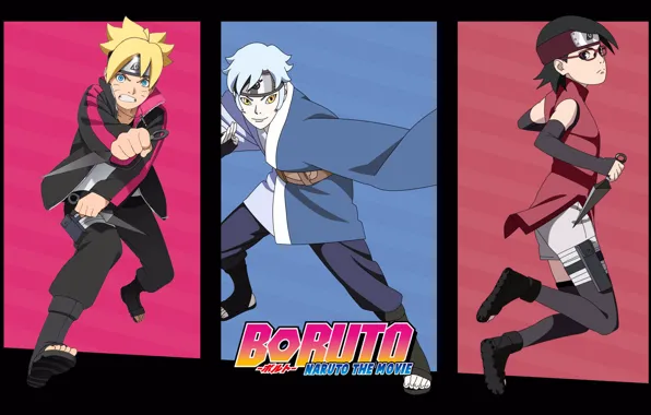 Boruto: Naruto the Movie, Сарада, Боруто, Мицуки, Команда конохомару