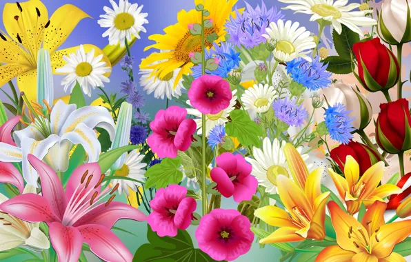 Grafika, Kwiaty