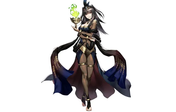 Girl, sexy, cleavage, long hair, dress, boobs, anime, beautiful