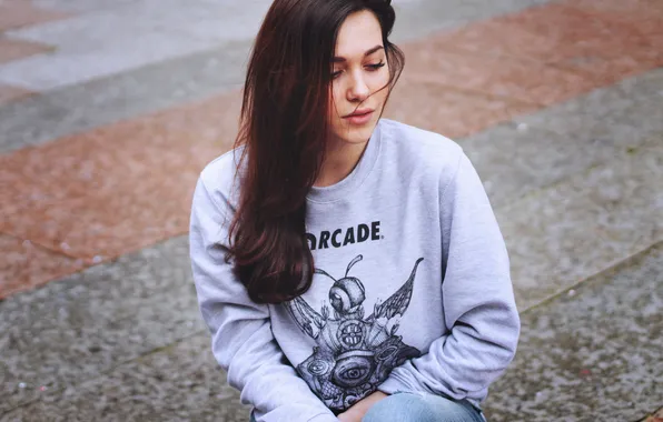 Девушка, поза, сидит