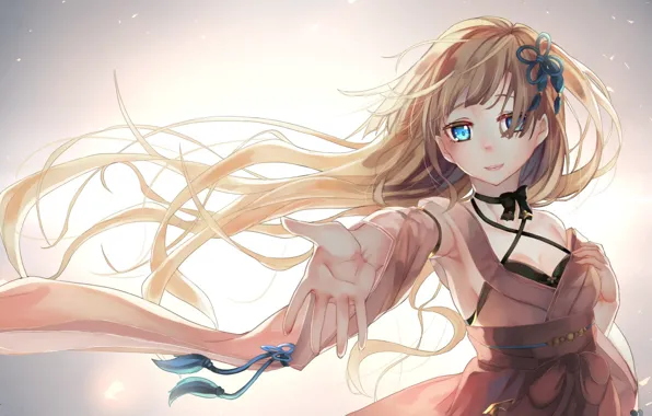 Картинка anime, oppai, girl, bishojo, kawaii, japonese, kimono, pretty