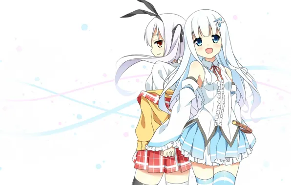 Girl, sexy, thighhighs, long hair, dress, anime, blue eyes, beautiful