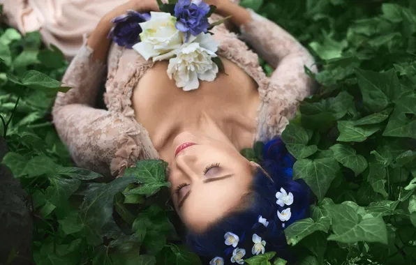 Девушка, природа, поза