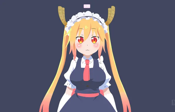 Девушка, фон, девочка, милашка, Kobayashi-San Chi no Maid Dragon, Дракон-Горничная Кобаяши