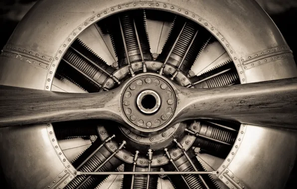 Картинка metal, engineering, propeller, aircraft engine