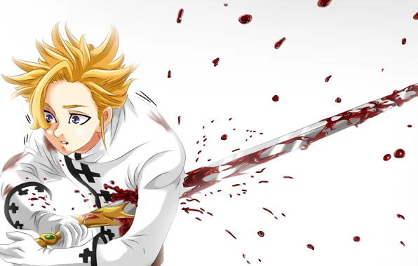 Sword, blood, anime, ken, blade, manga, sugoi, Nanatsu no Taizai