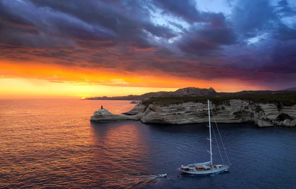 Картинка Франция, France, Корсика, Corsica, Bonifacio, Бонифачо, Sunset, Corsica Day