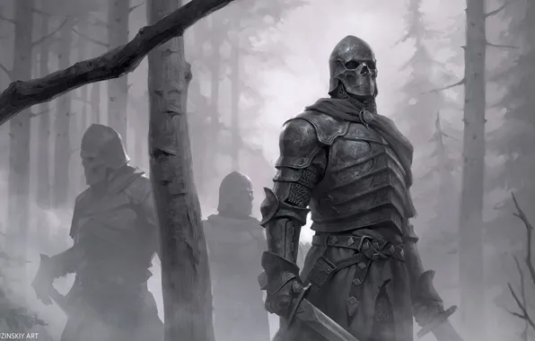 Картинка sword, armor, artwork, fantasy art, knight