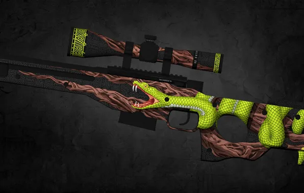 Змея, раскрас, awp, workshop, cs go, custom paint job, tropical spite