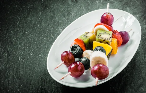 Картинка десерт, dessert, фруктовый шашлык, fruit kebabs
