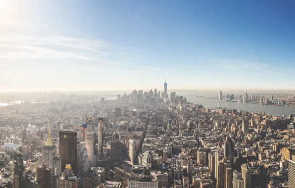 United States, skyline, New York, Manhattan, NYC, New York City, Empire State Building, buildings