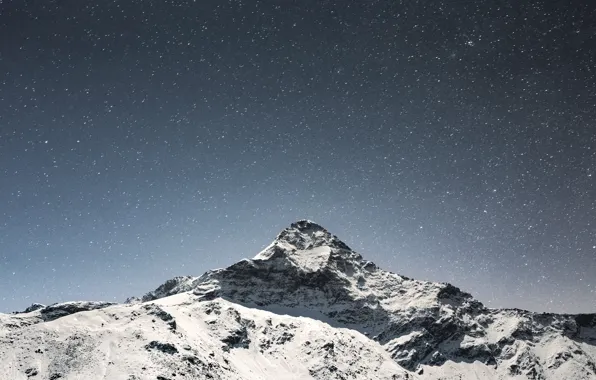 Sky, Stars, Winter, Mountain, Night, Snow, Marek Piwnicki