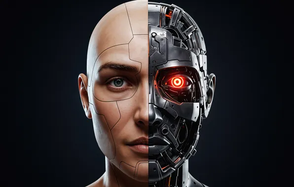 Robot, cyborg, portrait, fiction