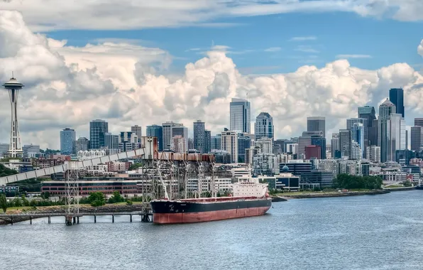 Картинка здания, судно, Seattle, сиэтл